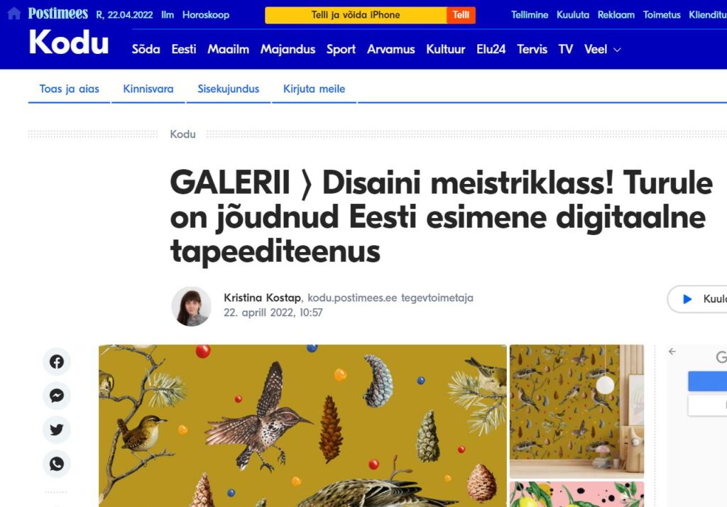 Turule on jõudnud Eesti esimene digitaalne tapeediteenus