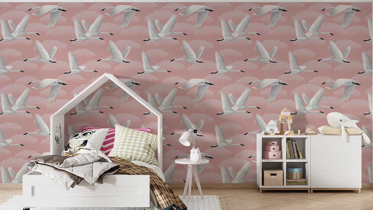pink swan wallpaper